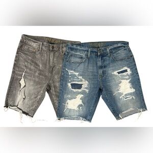 Two Pairs American Eagle Jean Shorts Size 32
